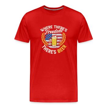 Brauen Bier Amerika - Männer Premium Bio T-Shirt - Rot - Vorne - Damien (186cm)