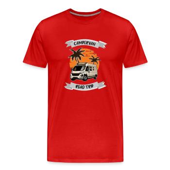 CamperVan Road Trip Camping Motorhome Motorhome - Men's Premium Organic T-Shirt - red - Front - Damien (186cm)