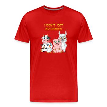 je ne mange pas mes homies - T-shirt bio Premium Homme - rouge - Devant - Damien (186cm)
