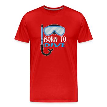 Né pour dive scuba diving diver - T-shirt bio Premium Homme - rouge - Devant - Damien (186cm)