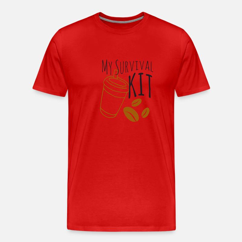 Das Kaffee überlebens Kit - Männer Premium Bio T-Shirt - Rot
