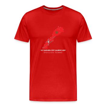 Le Sahara marocain - T-shirt bio Premium Homme - rouge - Devant - Damien (186cm)