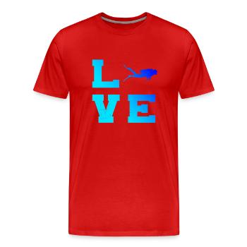 Men's Scuba Diving Diving Free Dive Scuba Diving - Men's Premium Organic T-Shirt - red - Front - Damien (186cm)