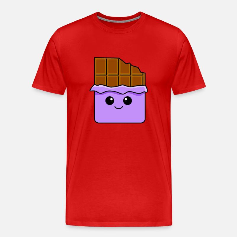 Schokolade Comic - Männer Premium Bio T-Shirt - Rot