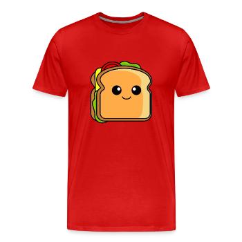 Sandwich Comic - Männer Premium Bio T-Shirt - Rot - Vorne - Damien (186cm)