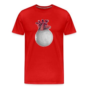 Golfer Herz lustiger Golfball Golf Geschenk - Männer Premium Bio T-Shirt - Rot - Vorne - Damien (186cm)
