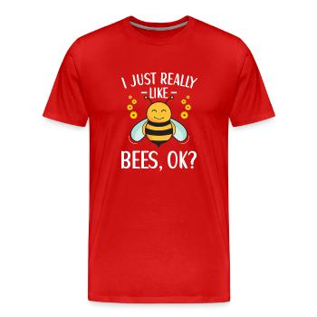 Biene Kostüm Kinder Honigbiene Lustig - Männer Premium Bio T-Shirt - Rot - Vorne - Damien (186cm)
