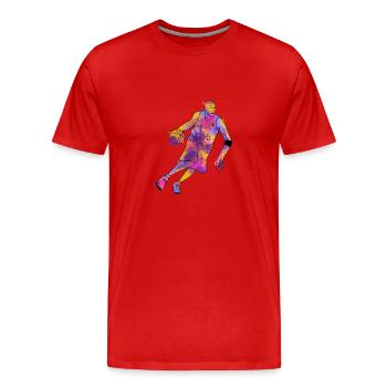 Cadeau de basketball pour le sport de tournoi d’entraînement - T-shirt bio Premium Homme - rouge - Devant - Damien (186cm)