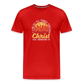 Fan de volleyball Christian Je peux tout faire - T-shirt bio Premium Homme - rouge - Devant - Damien (186cm)