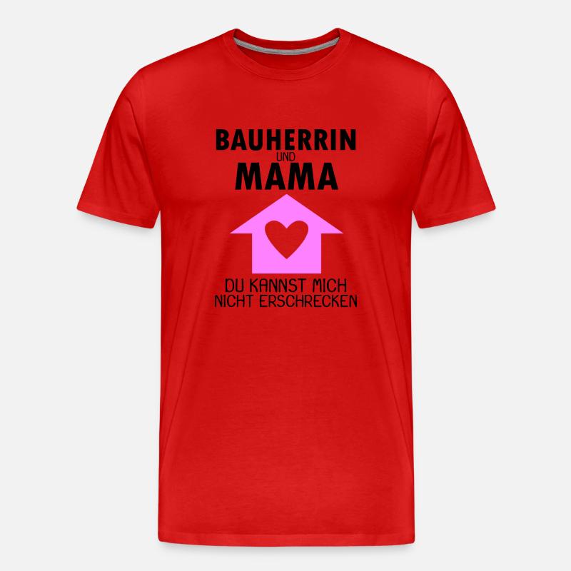 Bauherrin Mama - Männer Premium Bio T-Shirt - Rot