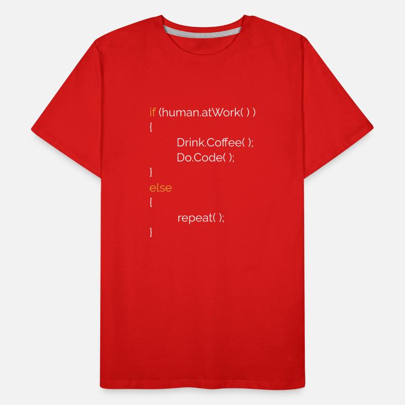 Programmierer Informatiker Kaffee Geschenk C# Java Männer Premium Bio T-Shirt