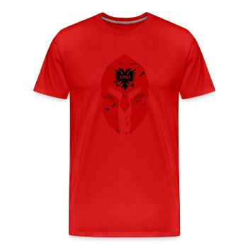Albania Sparta Albanien Design mit Sparta Helm - Männer Premium Bio T-Shirt - Rot - Vorne - Damien (186cm)