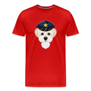 Police Maître canin maltais I Chien policier I - T-shirt bio Premium Homme - rouge - Devant - Damien (186cm)