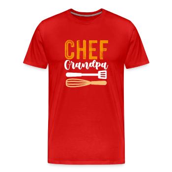 chef chef grandfather - Men's Premium Organic T-Shirt - red - Front - Damien (186cm)