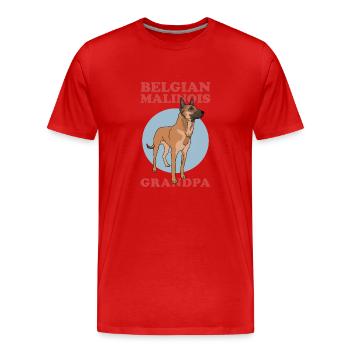 Malinois Belge Grand-père Berger Belge - T-shirt bio Premium Homme - rouge - Devant - Damien (186cm)