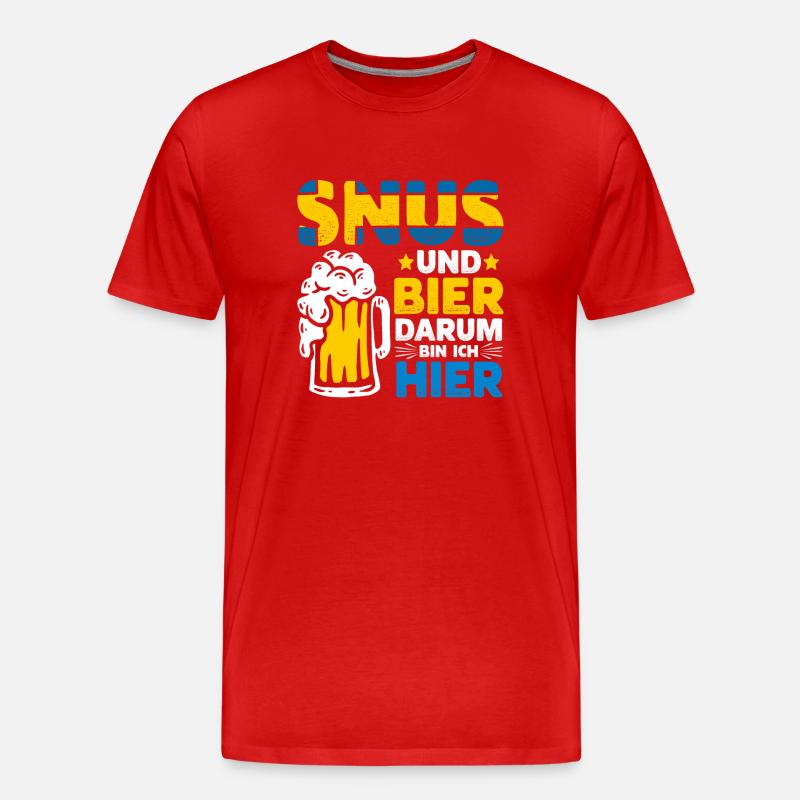 Snus Tabak Nikotin - Männer Premium Bio T-Shirt - Rot