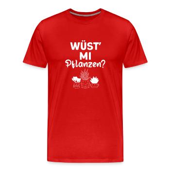 Wüst mi Pflanzen - Männer Premium Bio T-Shirt - Rot - Vorne - Damien (186cm)