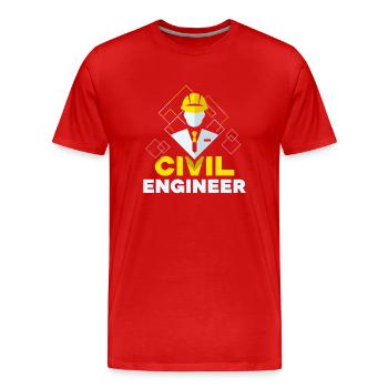 Ingénieur civil Profession étudiante en génie civil - T-shirt bio Premium Homme - rouge - Devant - Damien (186cm)