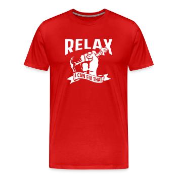 Don't worry I can fix DIY enthusiasts - Men's Premium Organic T-Shirt - red - Front - Damien (186cm)