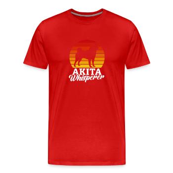 Akita Inu Shiba Inu Japanese Dog Gift - Men's Premium Organic T-Shirt - red - Front - Damien (186cm)
