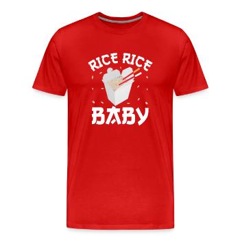 Rice Rice Baby - Men's Premium Organic T-Shirt - red - Front - Damien (186cm)