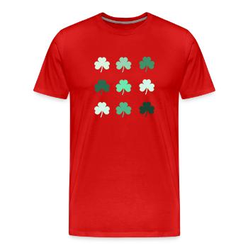 Cadeau Shamrock de la Saint-Patrick - T-shirt bio Premium Homme - rouge - Devant - Damien (186cm)