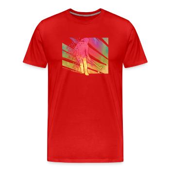 Feld Hockey - Männer Premium Bio T-Shirt - Rot - Vorne - Damien (186cm)