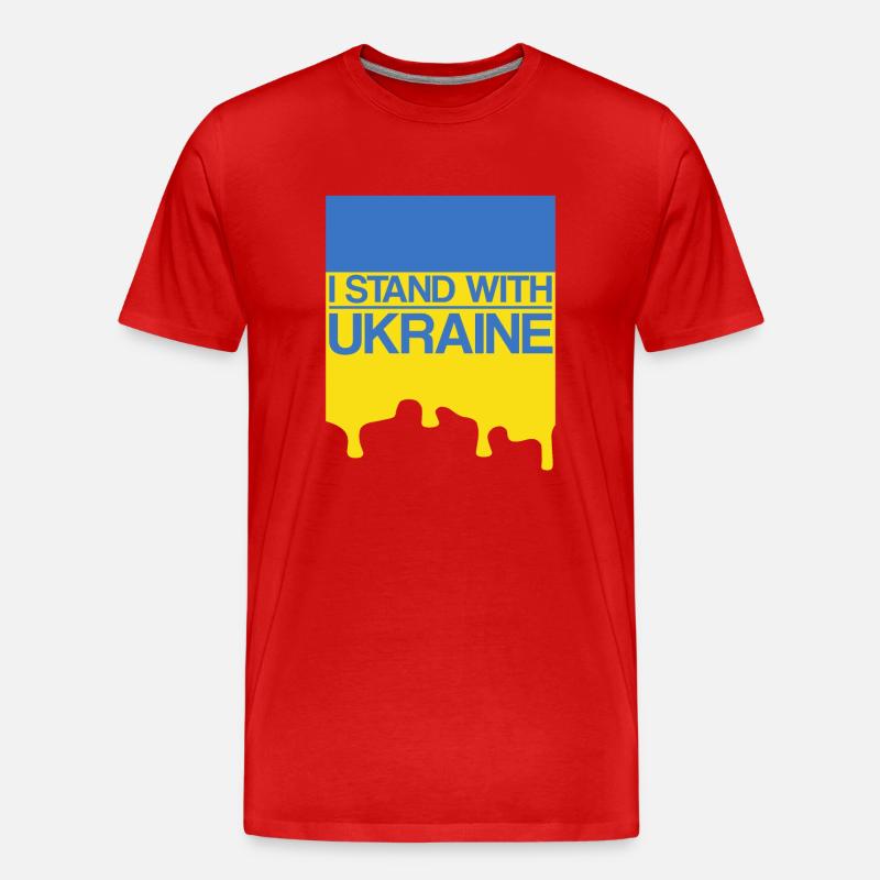 Io sto con l'Ucraina con il sostegno ucraino Ucraina Ucraina - Maglietta ecologica premium da uomo - rosso