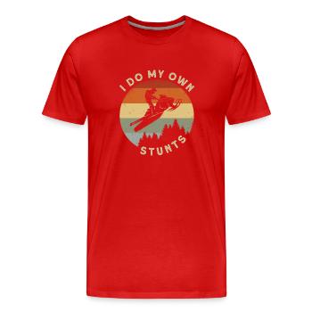 Je fais mes propres cascades - T-shirt bio Premium Homme - rouge - Devant - Damien (186cm)