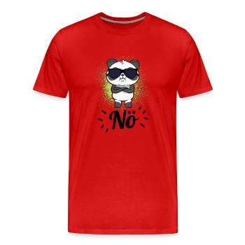 Nö - Panda Bär Cartoon Für Männer, Frauen und Kids - Männer Premium Bio T-Shirt - Rot - Vorne - Damien (186cm)