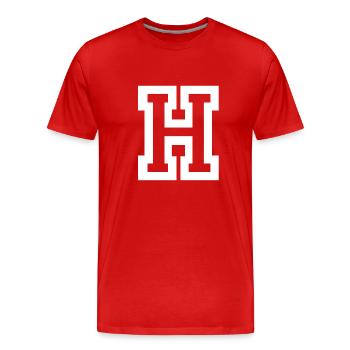 Letter H - Men's Premium Organic T-Shirt - red - Front - Damien (186cm)