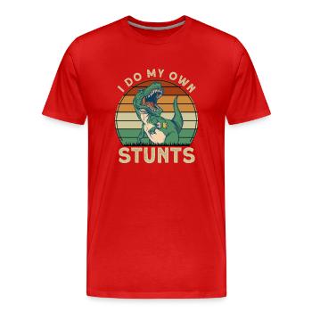 Je fais mes propres cascades - T-shirt bio Premium Homme - rouge - Devant - Damien (186cm)