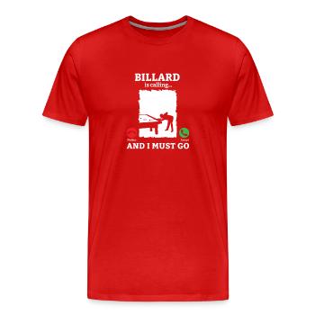 Billard Piscine Billard Billard Boule Billard Billard Cuisine 8Ball - T-shirt bio Premium Homme - rouge - Devant - Damien (186cm)