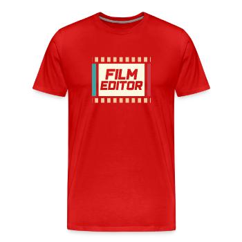 Montage de film Filmeditor Video - T-shirt bio Premium Homme - rouge - Devant - Damien (186cm)