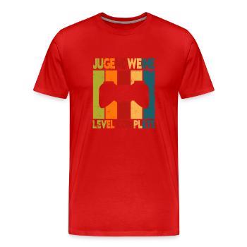 Jugendweihe Level Complete - Männer Premium Bio T-Shirt - Rot - Vorne - Damien (186cm)