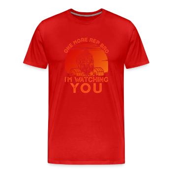 One More Rep Bro - Men's Premium Organic T-Shirt - red - Front - Damien (186cm)