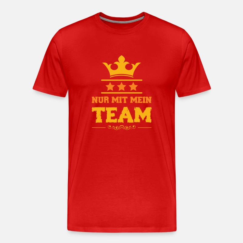 Nur mit mein Team - Männer Premium Bio T-Shirt - Rot
