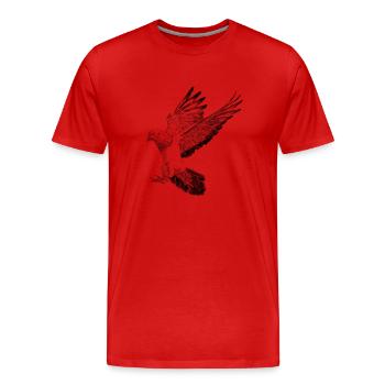 Fliegende Taube - Männer Premium Bio T-Shirt - Rot - Vorne - Damien (186cm)