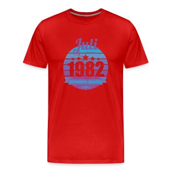 Geboren Juli 1982 40 Jahre 40er 40.Geburtstag - Männer Premium Bio T-Shirt - Rot - Vorne - Damien (186cm)