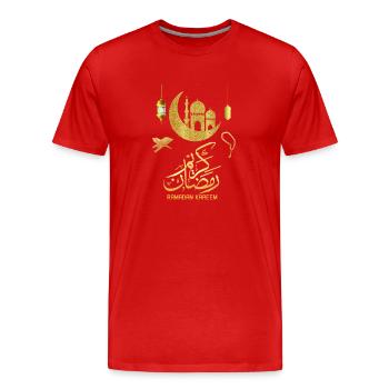 Ramadan Moubarak Kareem 2022 Aïd islamique musulman - T-shirt bio Premium Homme - rouge - Devant - Damien (186cm)