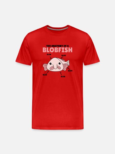 Blobfish Explication Anatomie d’un Blobfish - T-shirt bio Premium Homme - rouge
