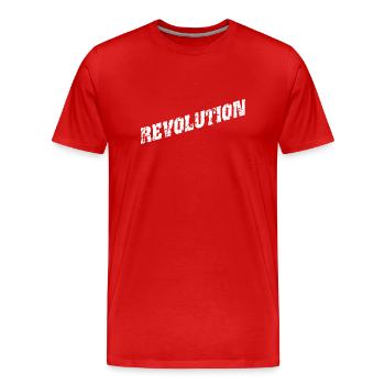Révolution 001 - T-shirt bio Premium Homme - rouge - Devant - Damien (186cm)