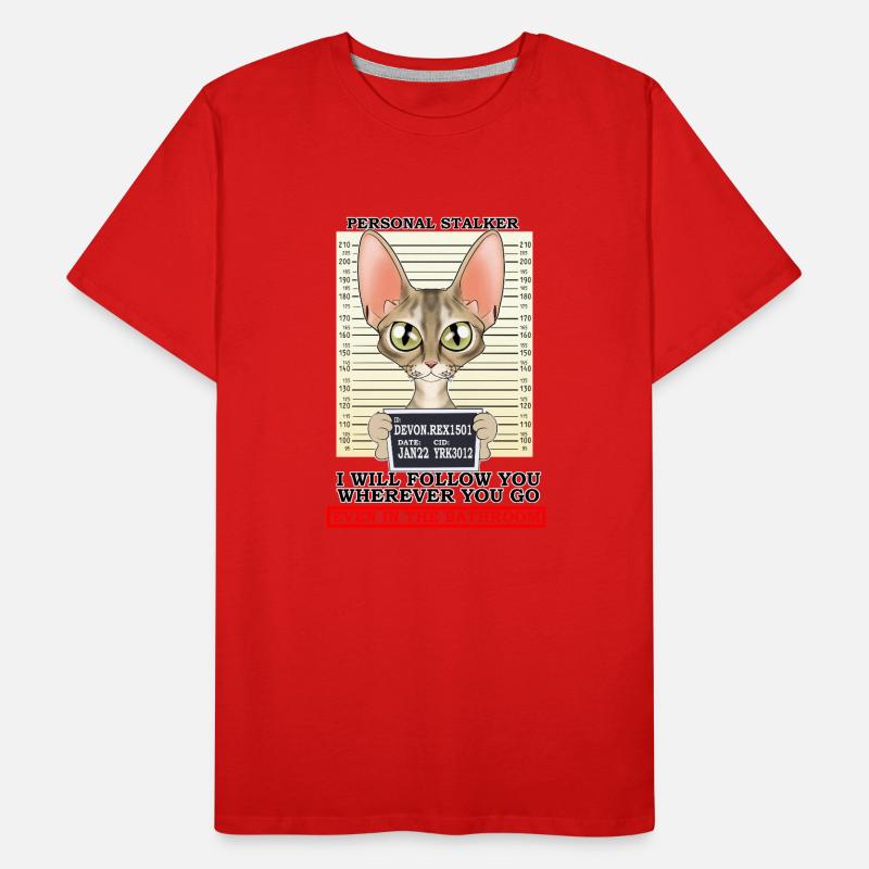 Devon Rex Cat I Cat Lover I Personal Stalker Men's Premium Organic T-Shirt