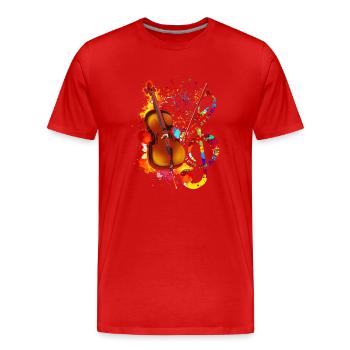 Clef Musique Classique Violoncelle - T-shirt bio Premium Homme - rouge - Devant - Damien (186cm)
