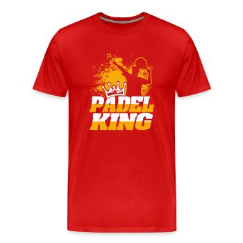 Herren Padel T-Shirt - Männer Premium Bio T-Shirt - Rot - Vorne - Damien (186cm)