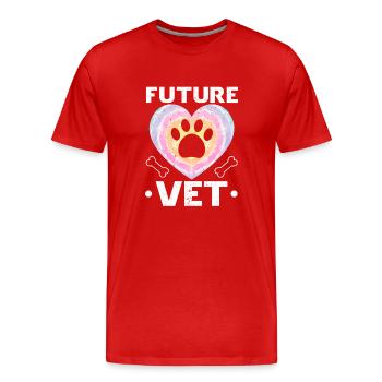 Futur vétérinaire vétérinaire vétérinaire - T-shirt bio Premium Homme - rouge - Devant - Damien (186cm)