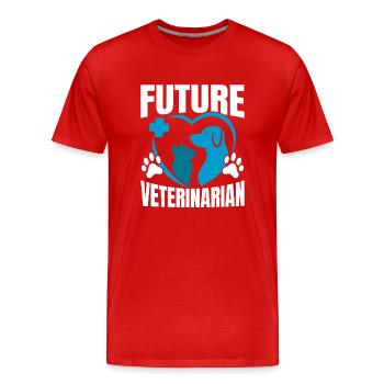Futur vétérinaire Vétérinaire Vétérinaire Vétérinaire - T-shirt bio Premium Homme - rouge - Devant - Damien (186cm)