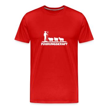 Führungskraft Schaf - Männer Premium Bio T-Shirt - Rot - Vorne - Damien (186cm)