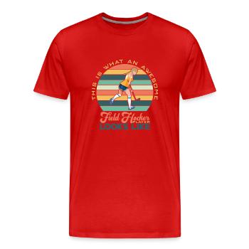Feldhockey - Männer Premium Bio T-Shirt - Rot - Vorne - Damien (186cm)