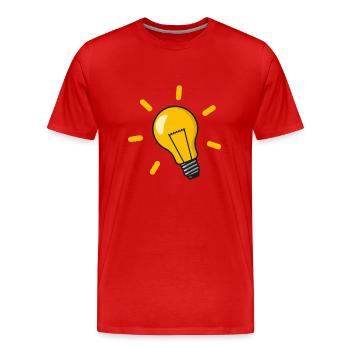Light Bulb Creativity Idea - Men's Premium Organic T-Shirt - red - Front - Damien (186cm)